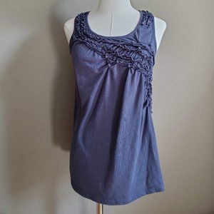 She + Sky Medium Navy Rushed Tank M Medium